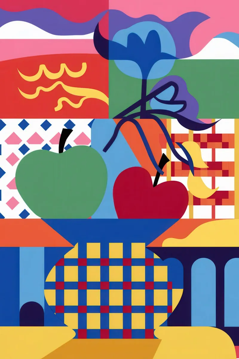 Color Block Still Life canvas with Floater frame by Thistle Bloom