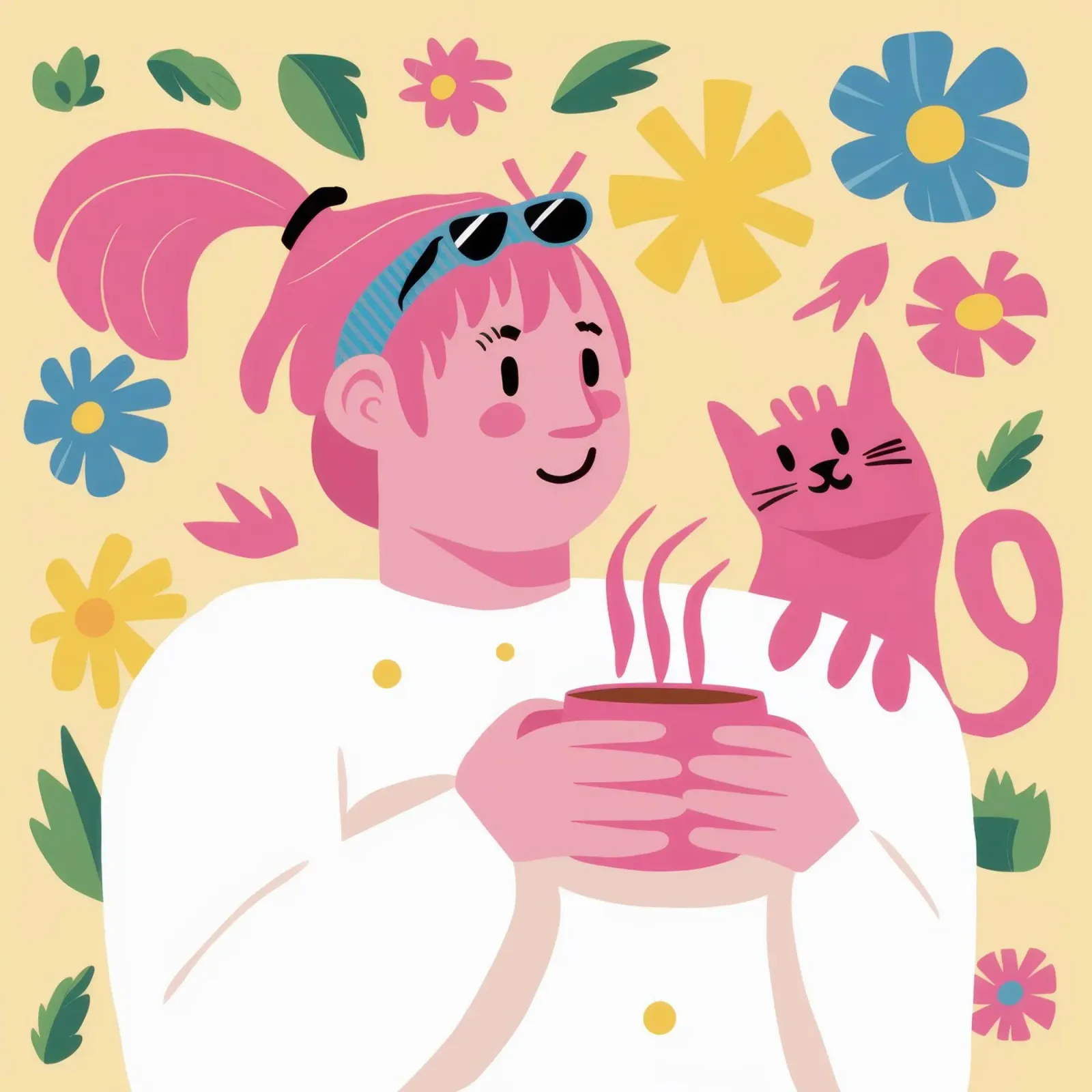 Coccole per gatti rosa poster da Gaia Viesta
