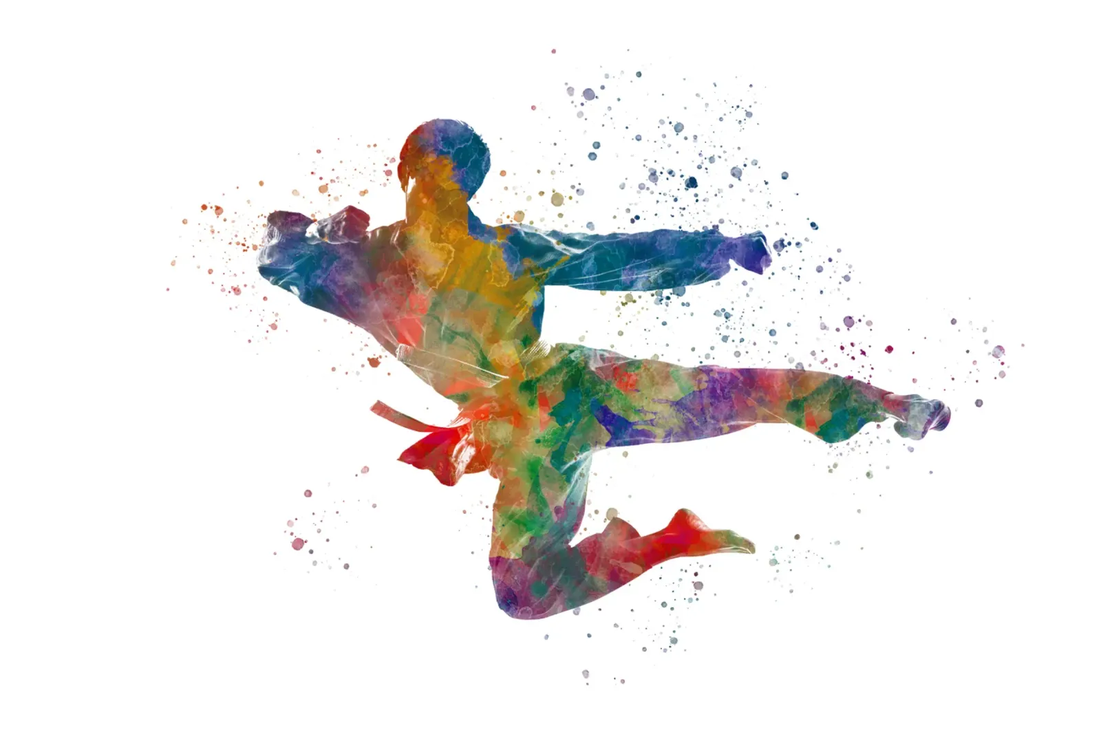 Taekwondo-Kampfkunst in Aquarell Poster von ⚽ Sports Pulse