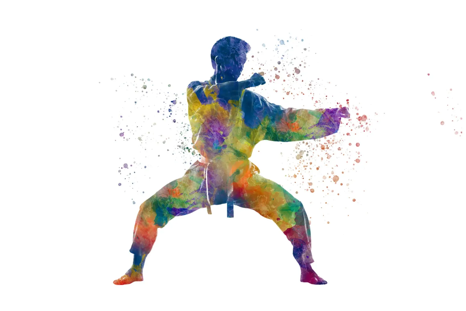Taekwondo-Kampfkunst in Aquarell Poster von ⚽ Sports Pulse