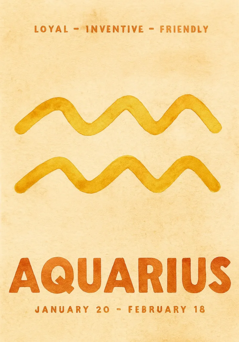 pittura zodiacale dell'acquario poster con telaio in legno da Shillas