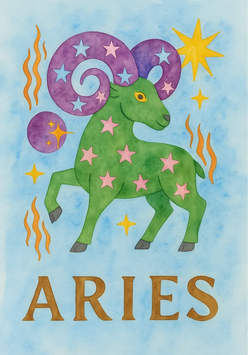 logo Ariete pittura zodiacale tela con Cornice a cassetta da Shillas