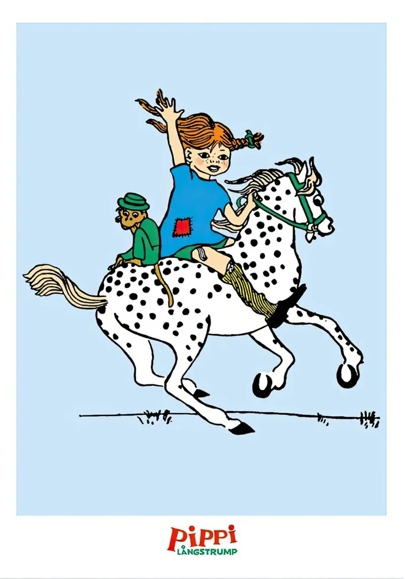 Pippi Langstrumpf cavallo bianco pellicola backlit da Earl Beeman