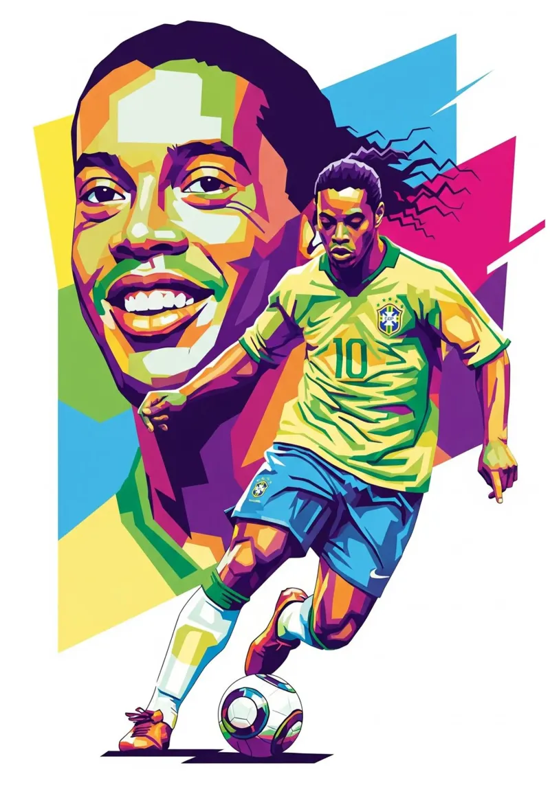 Ronaldinho con l'iconico sorriso pellicola backlit da Hantamrata