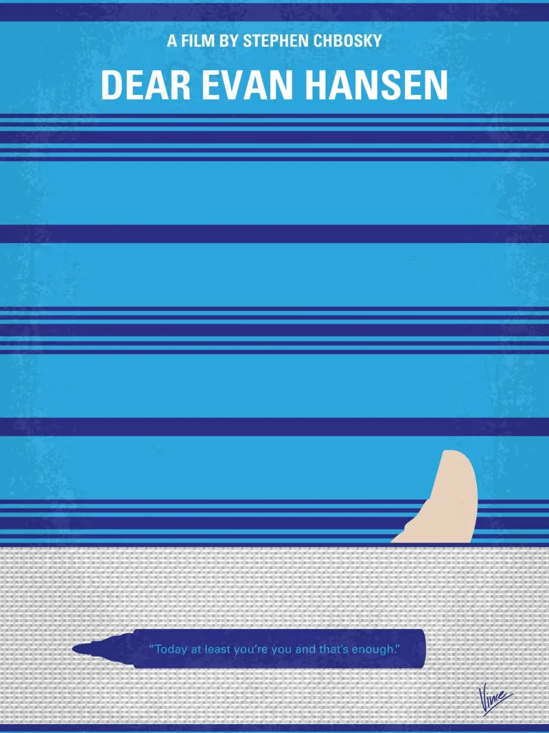 No1493 My Dear Evan Hansen minimal movie poster poster con telaio in alluminio da Chungkong