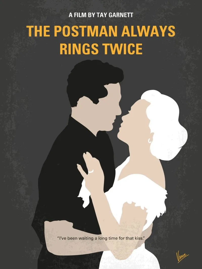 No1495 My The Postman Always Rings Twice minimal movie poste Hahnemühle von Chungkong