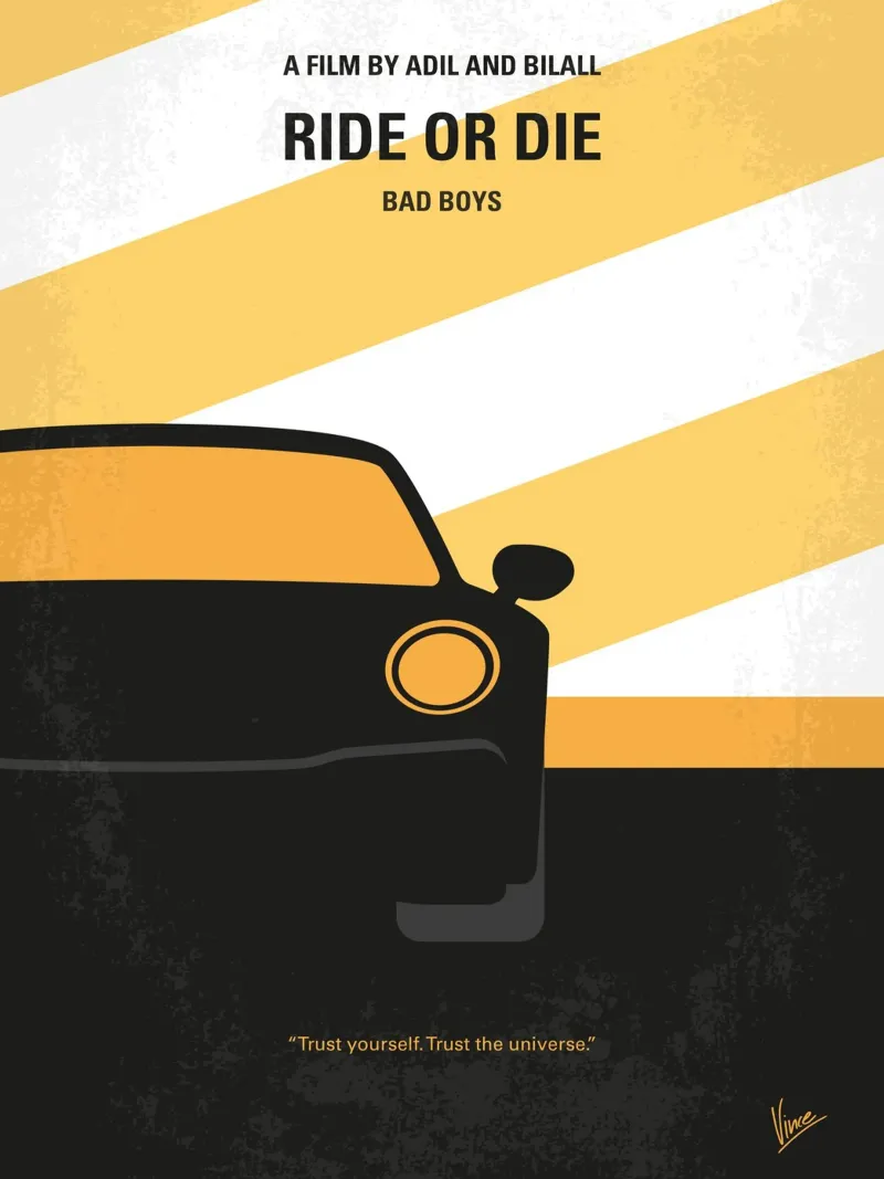 No1497 My BAD BOYS Ride or Die minimal movie poster poster con telaio in alluminio da Chungkong