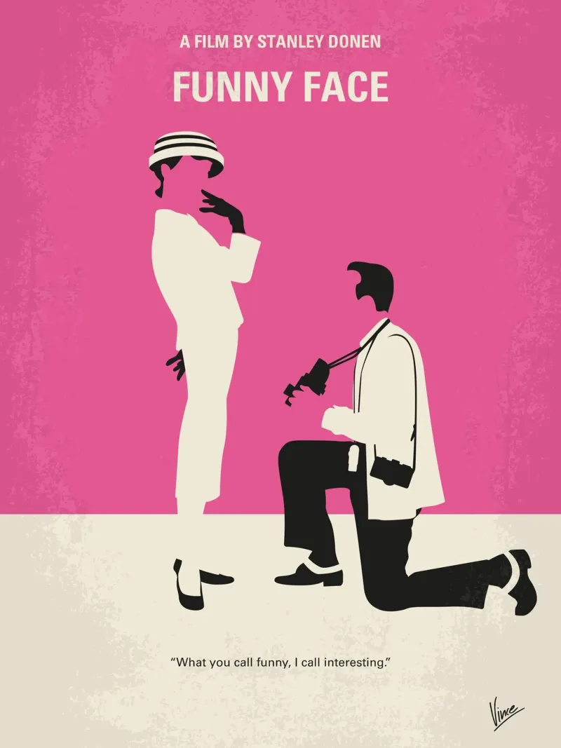 No1498 My Funny Face minimal movie poster carta hahnemühle da Chungkong