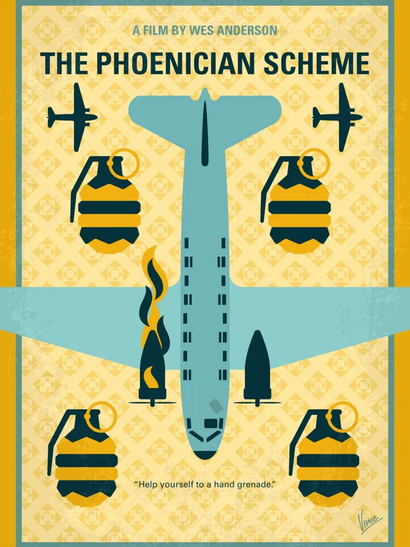 No1500 My The Phoenician Scheme minimal movie poster poster con telaio in plastica da Chungkong