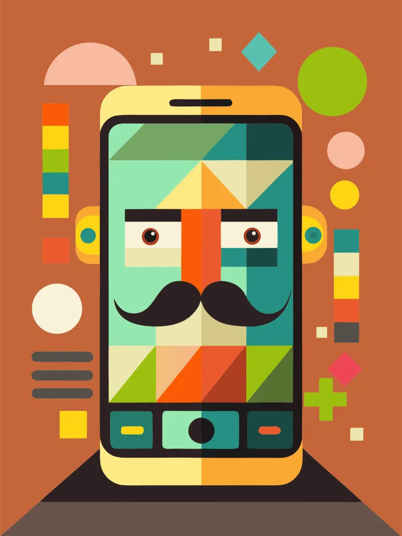handphone vector illustration canvas with Floater frame by Shillas