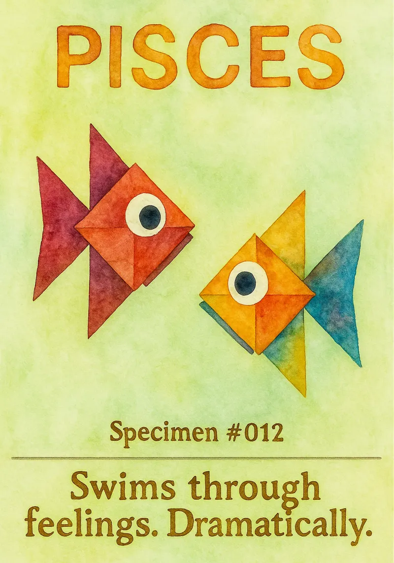 Pesci logo vettoriale pittura zodiacale poster da Shillas