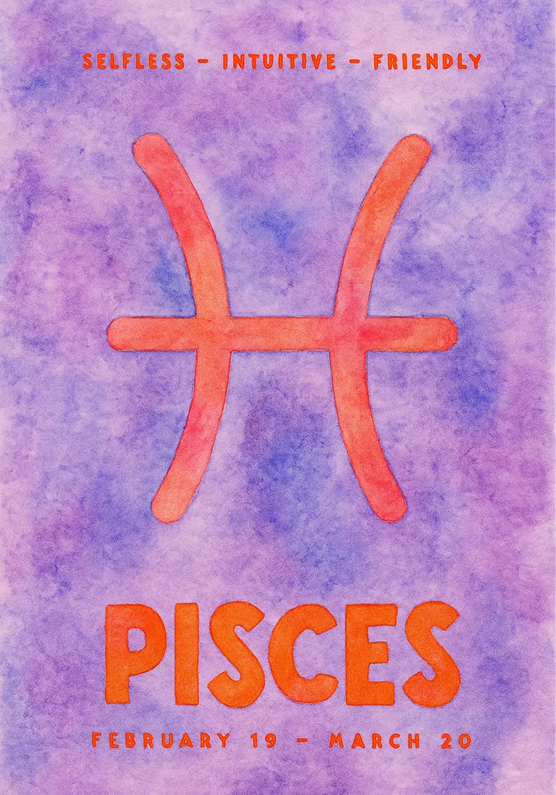 Fische Tierkreiszeichen Gemälde Poster von Shillas