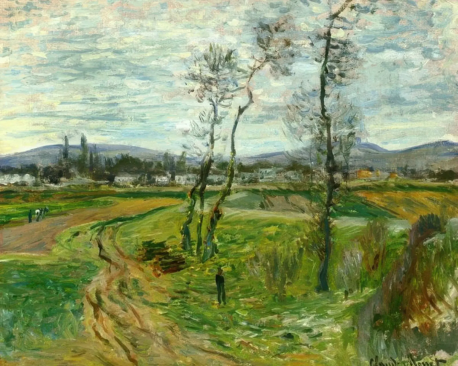MOnet Claude Monet Un campo a Gennevilliers alluminio dibond da clay bobby