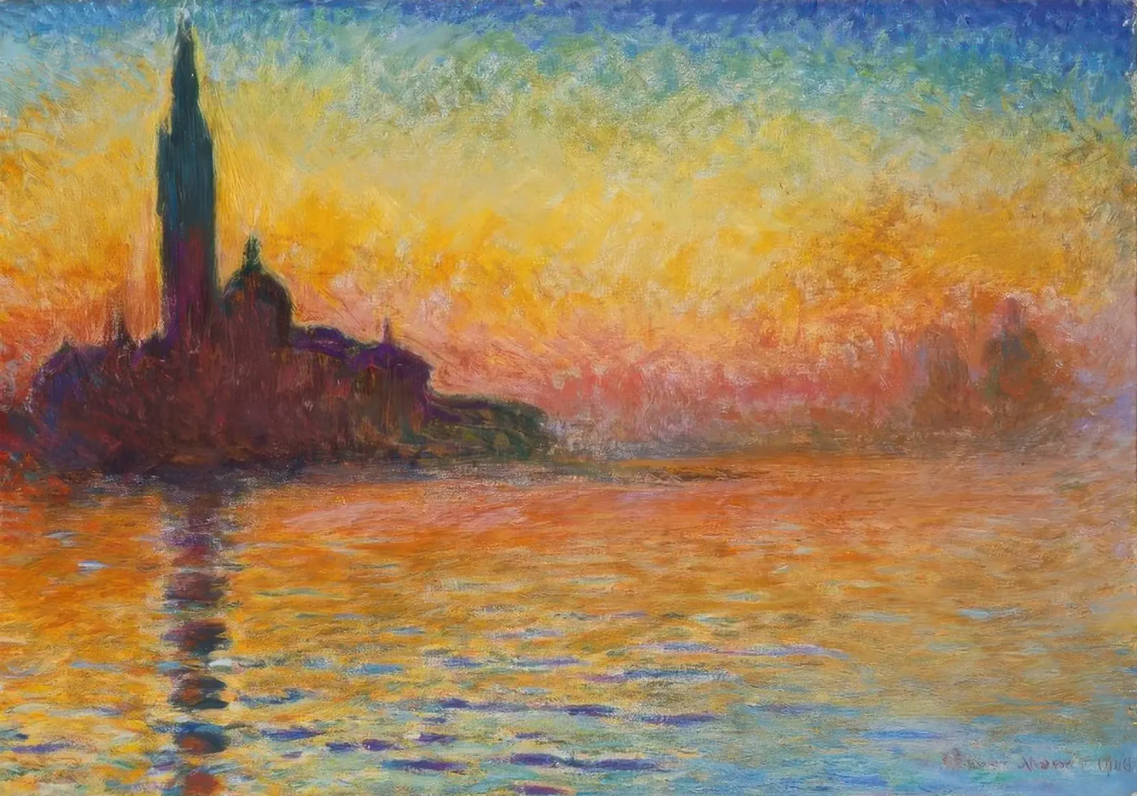 Claude Monet San Giorgio Maggiore in der Abenddämmerung Hahnemühle von clay bobby