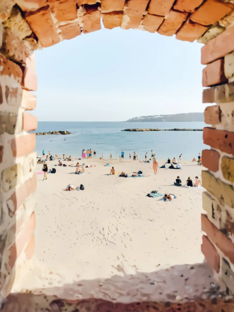Persone sulla spiaggia di Antibes pellicola backlit da jo shop