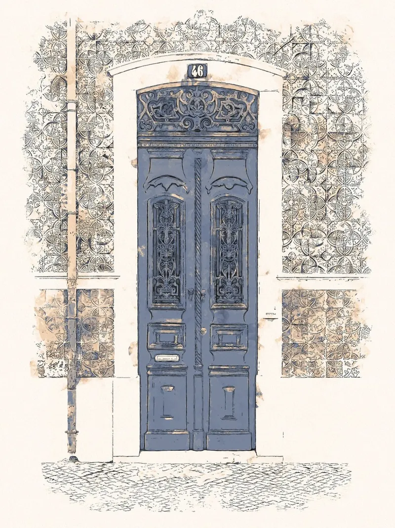 Vintage Door no. 1 poster con telaio in legno da apoloprints