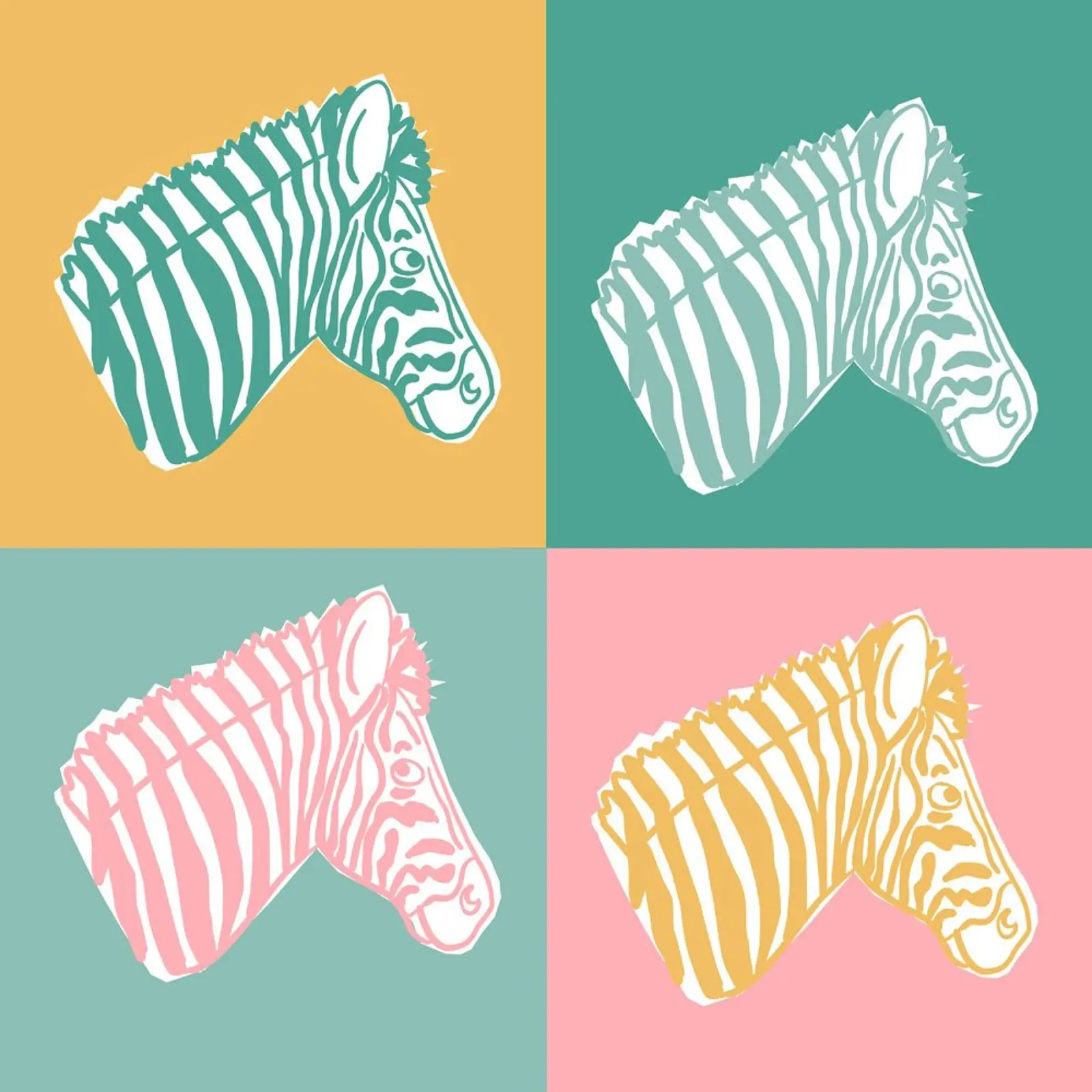 4 Zebre 1 poster con telaio in plastica da Julia Reyelt