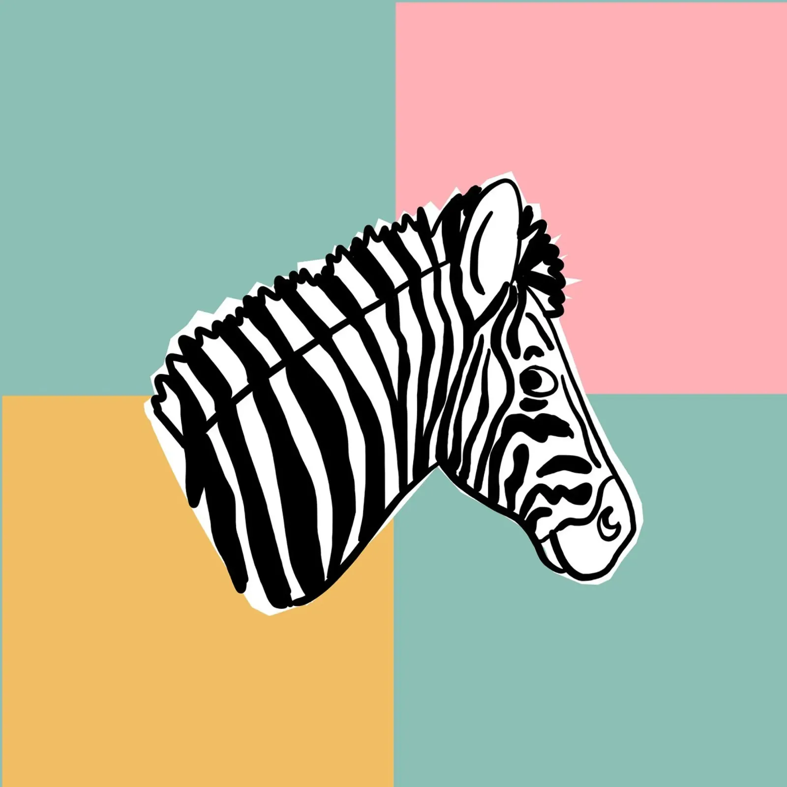 Hakuna Matata Zebra poster con telaio in alluminio da Julia Reyelt