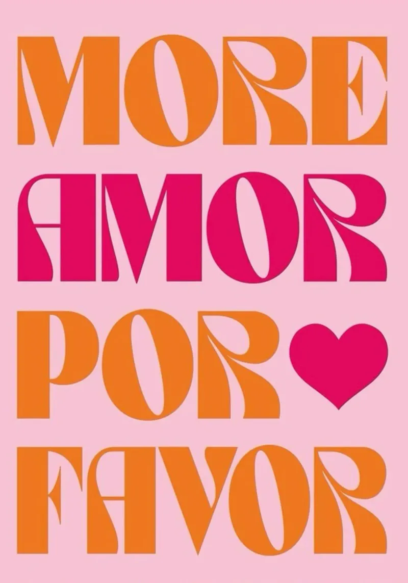 Più Amor poster con telaio in legno da cosmos studio