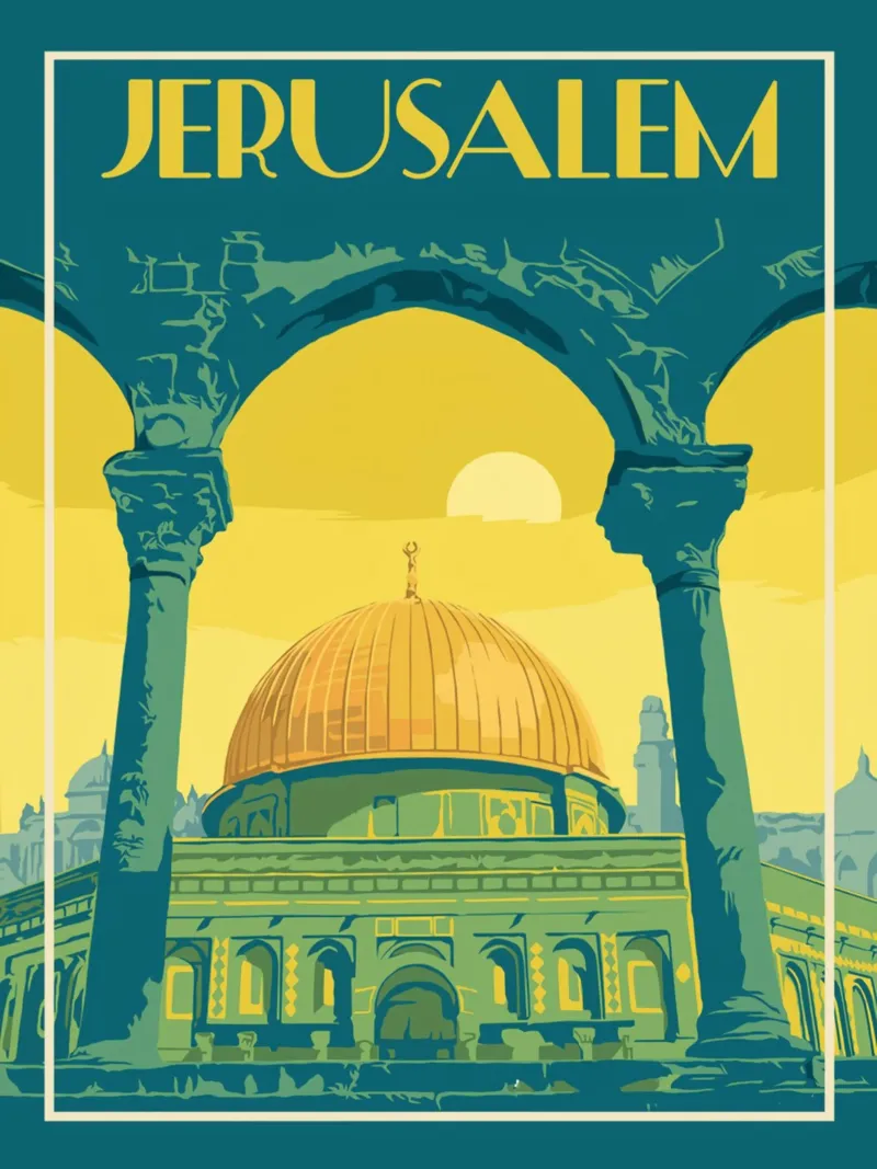 Gerusalemme poster con telaio in alluminio da hewitt shop