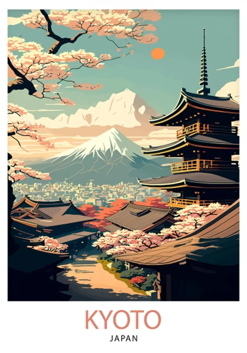 Viaggio Kyoto Giappone tela con Cornice a cassetta da hewitt shop