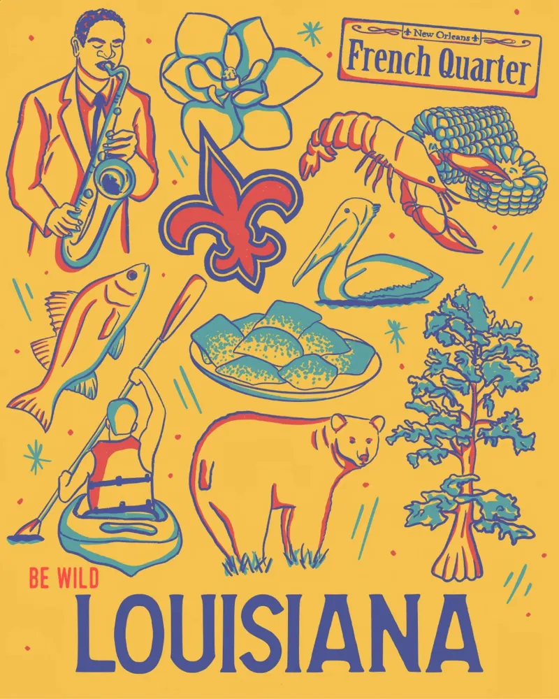 Louisiana State Poster tela con Cornice a cassetta da hewitt shop