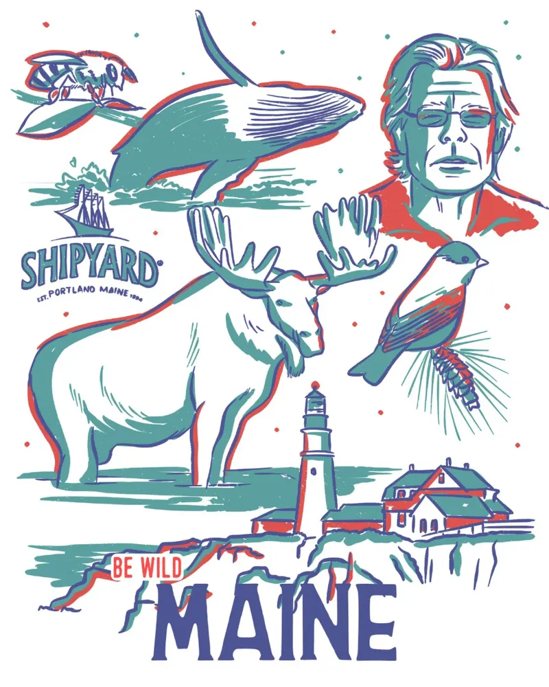 Poster dello Stato del Maine tela con Cornice a cassetta da hewitt shop