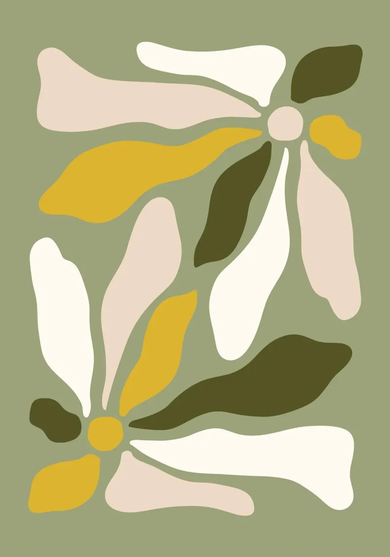 Abstract Floral Dance tela con Cornice a cassetta da vintageshop