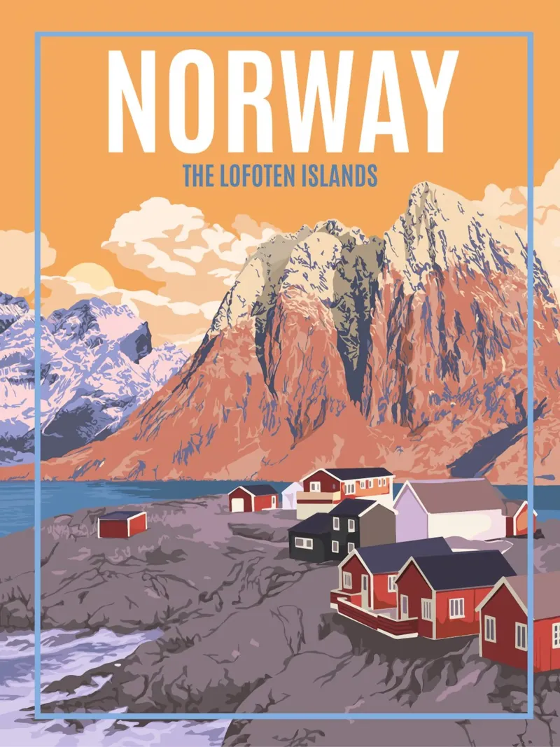 Norvegia Isole Lofoten poster con telaio in plastica da hewitt shop