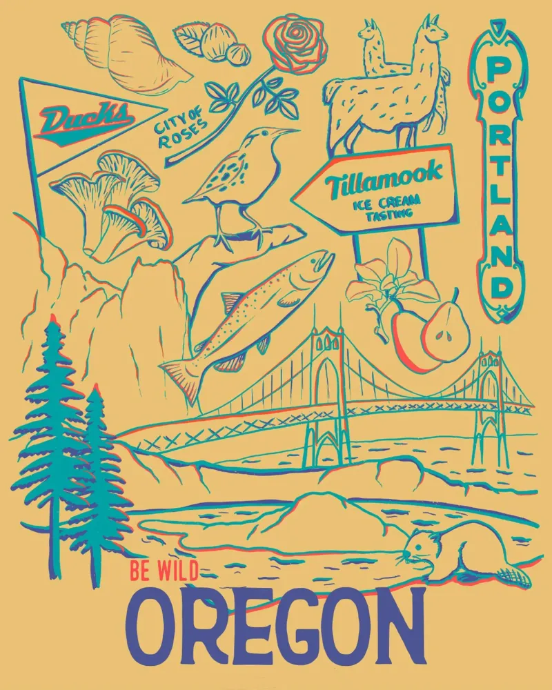 Oregon State Poster Leinwand mit Schattenfugenrahmen von hewitt shop