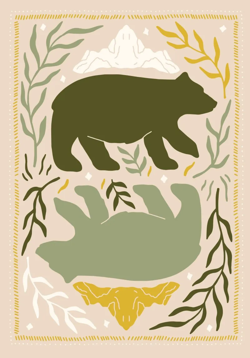 Bear Country Serenity tela con Cornice a cassetta da vintageshop