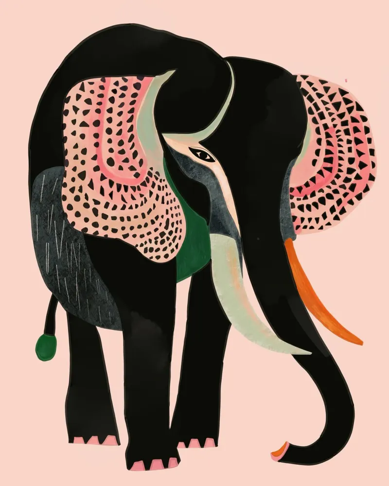 Éléphant abstrait panneau forex de ArtsySesta