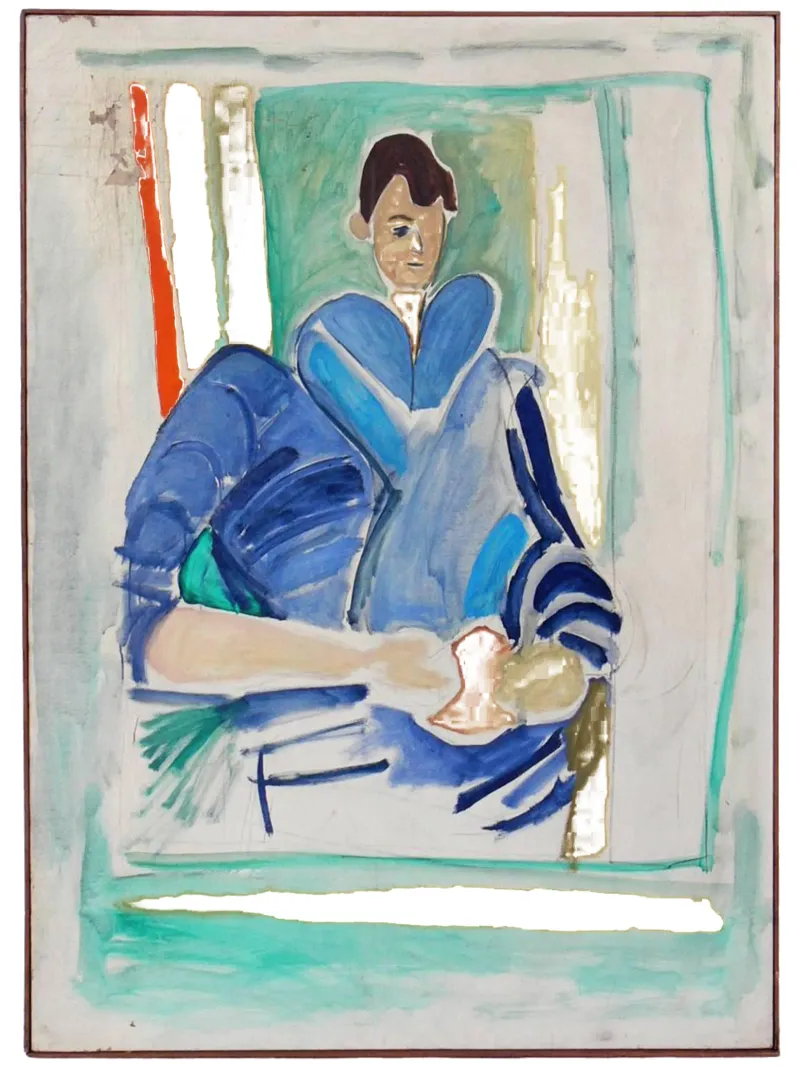 figure art canvas with Floater frame by Collins Shop