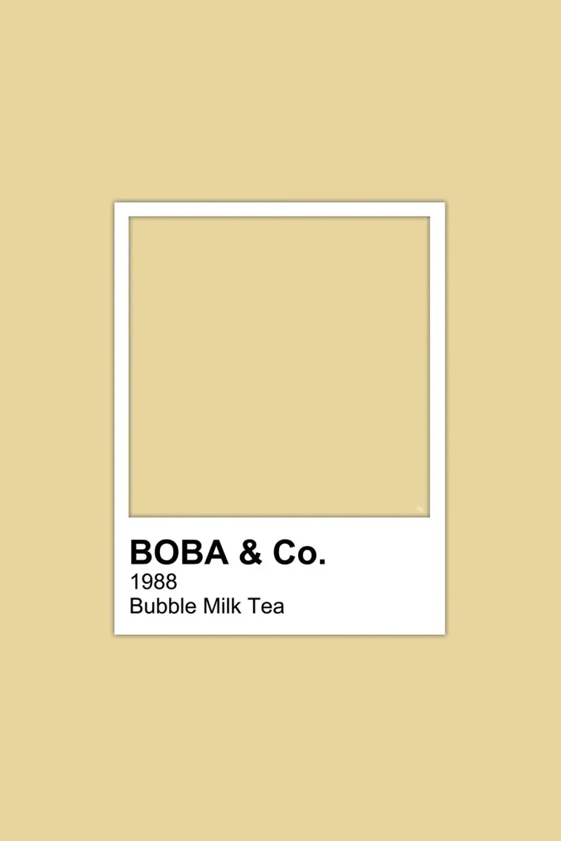 Boba bubble Tè al latte Colore poster con telaio in plastica da Martina