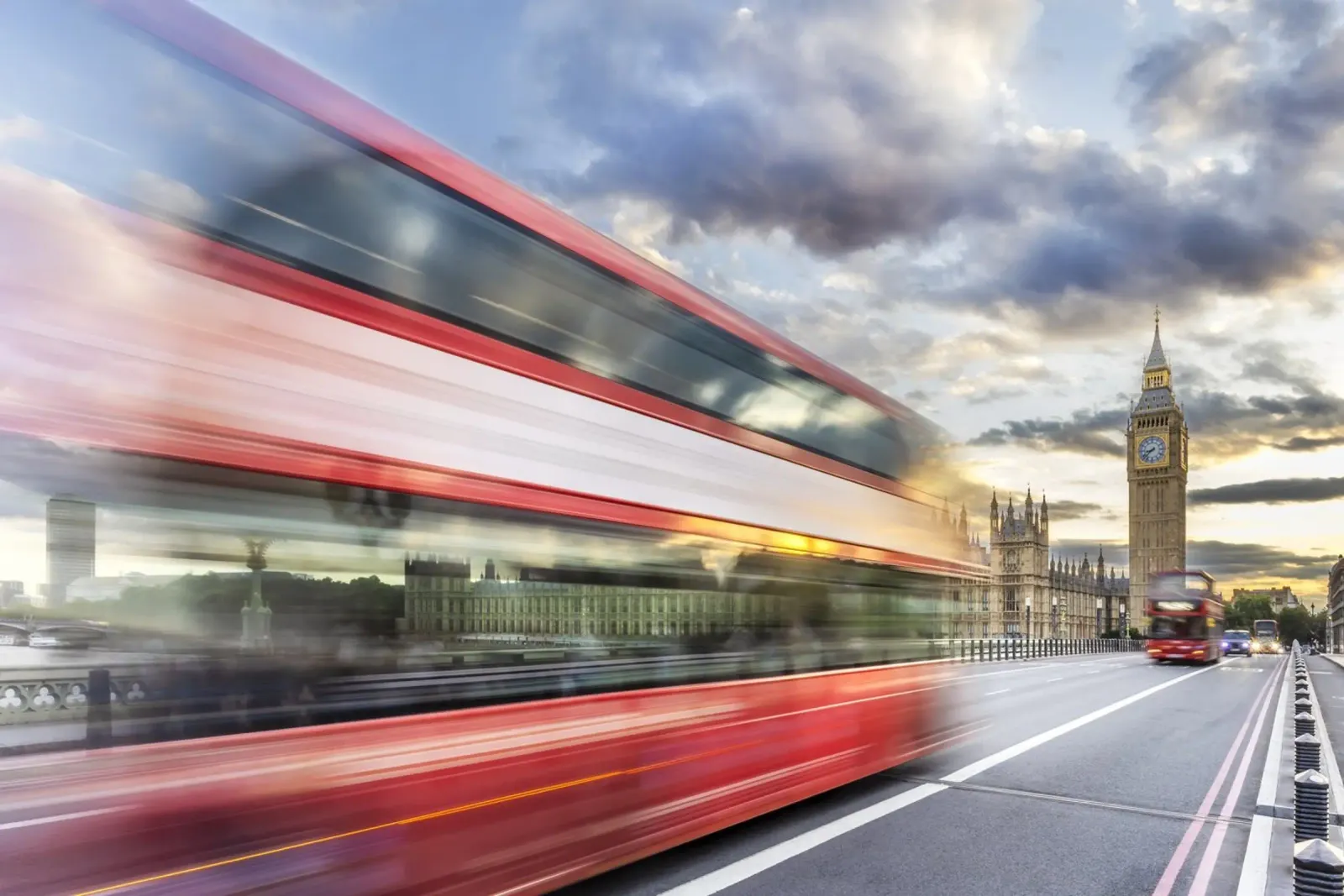 Evening dynamics on Westminster Bridge canvas with Floater frame by Melanie Viola