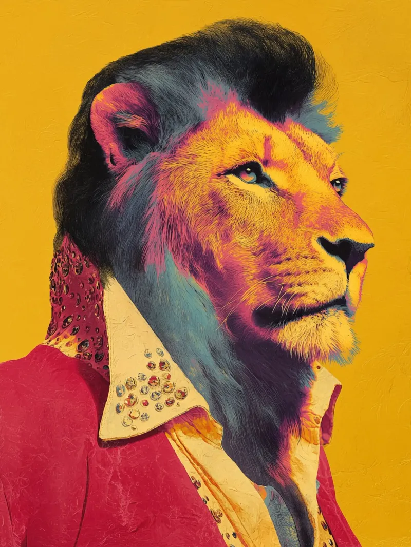 Elvis con un look da leone poster da Carinaprint
