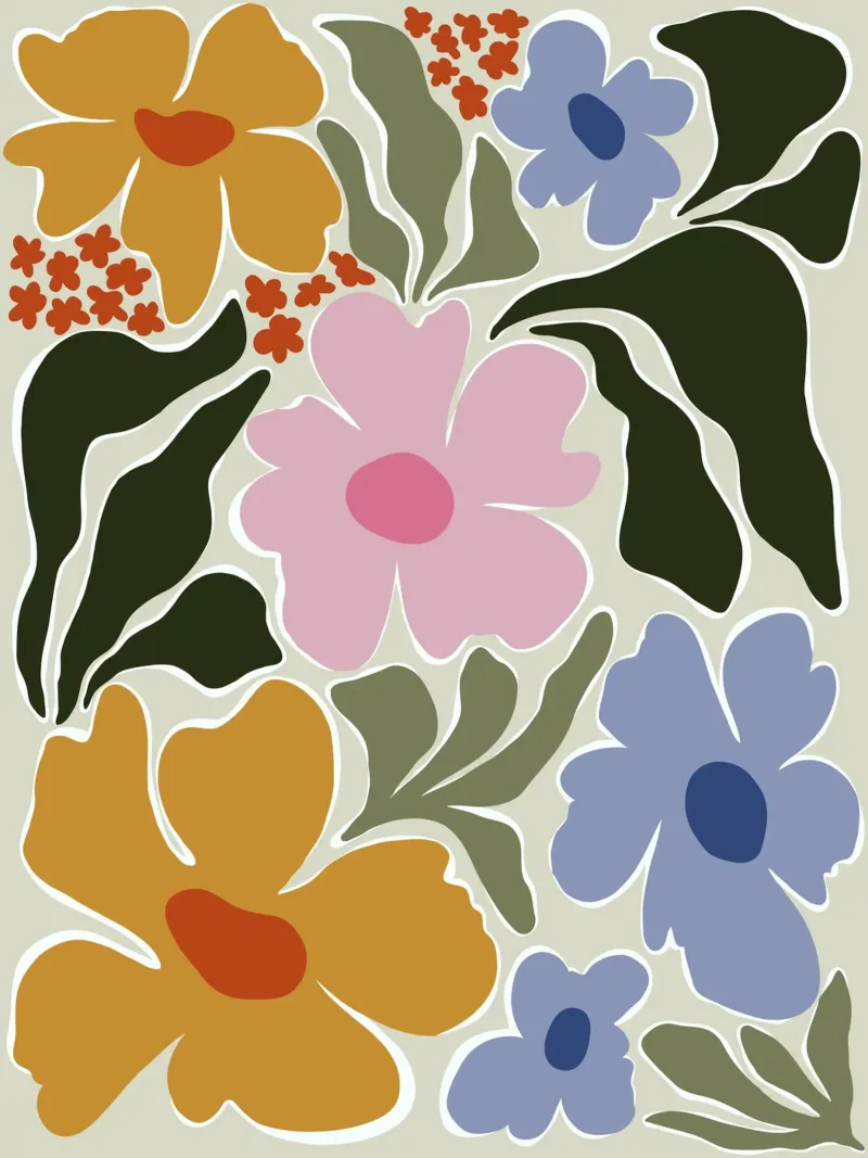 Flora nostalgica tela con Cornice a cassetta da Miho Art Studio