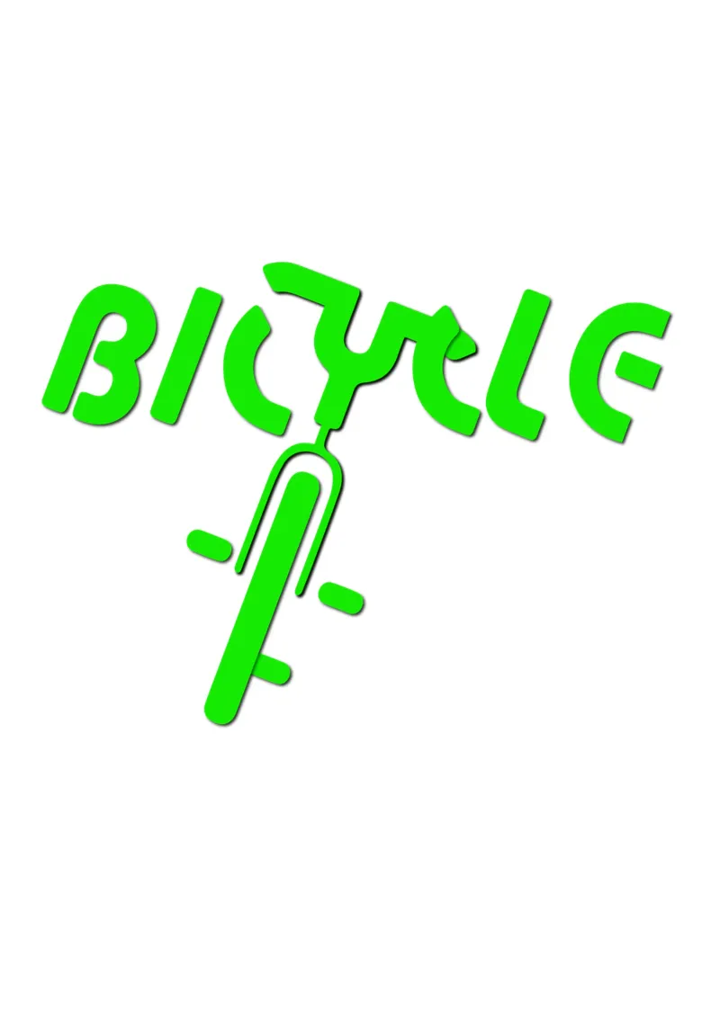 Logo verde della bicicletta stile obliquo effetto 3D poster con telaio in plastica da Urban Life