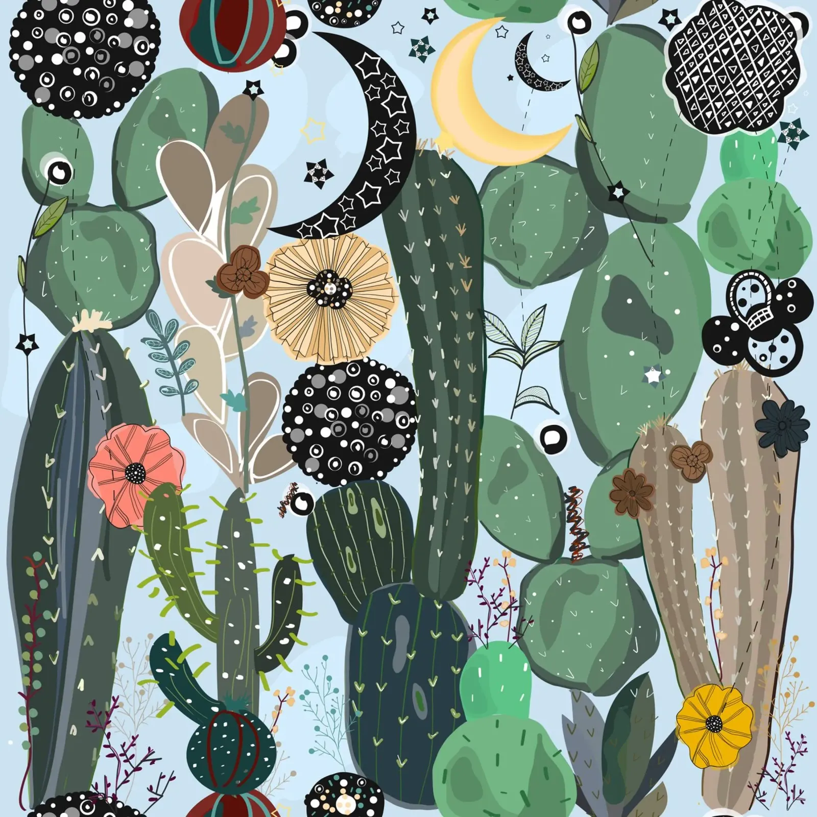 Succulente mooon e star poster da gulsengunel