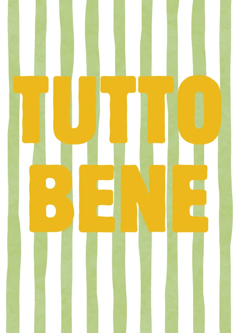 Tutto Bene poster con telaio in legno da typostudio