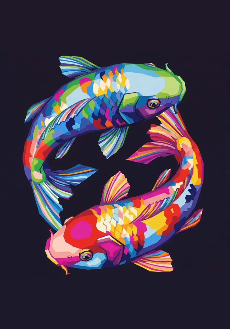 Pesce koi Yin Yang pellicola backlit da Wild Life studio