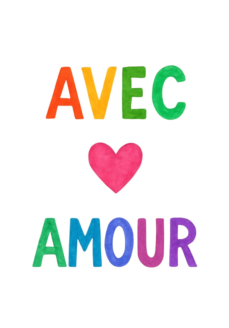 Con amore poster con telaio in alluminio da typostudio