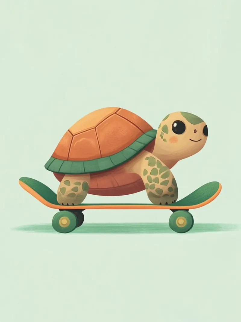 Skateboarding Turtle poster da wonderfolk