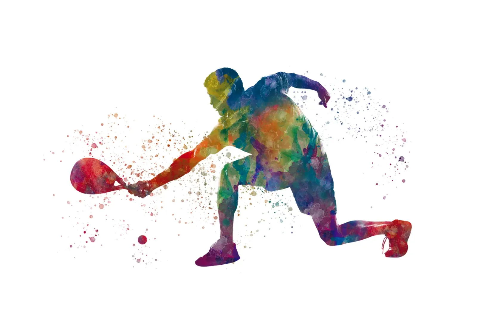 Giocatore di padel ad acquerello poster con telaio in alluminio da ⚽ Sports Pulse