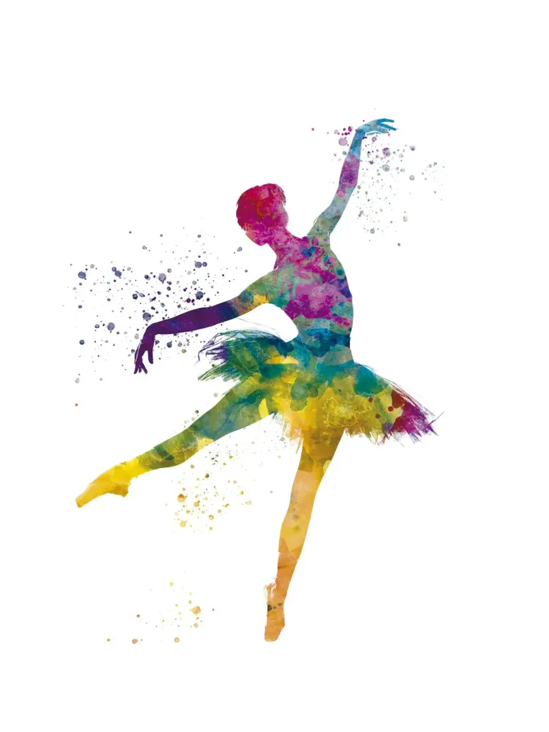 Ballerina di danza classica in acquerello poster con telaio in legno da ⚽ Sports Pulse