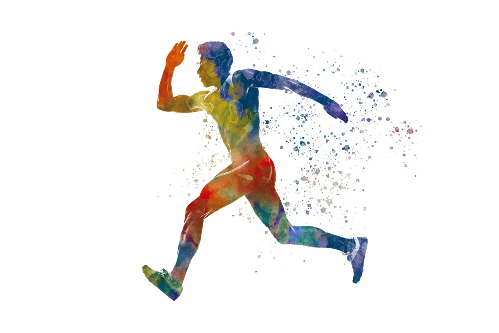 Corridore in acquerello poster con telaio in alluminio da ⚽ Sports Pulse