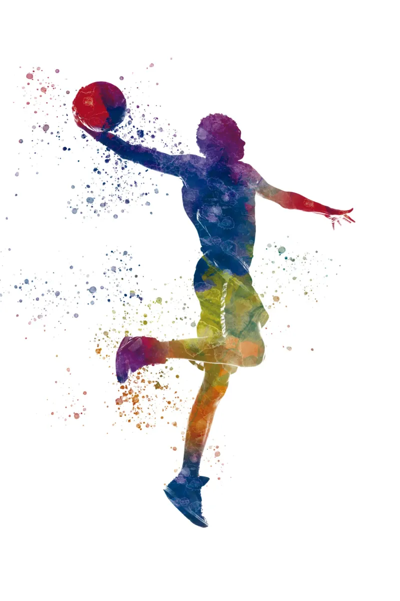 Atleta corridore in acquerello poster con telaio in legno da ⚽ Sports Pulse