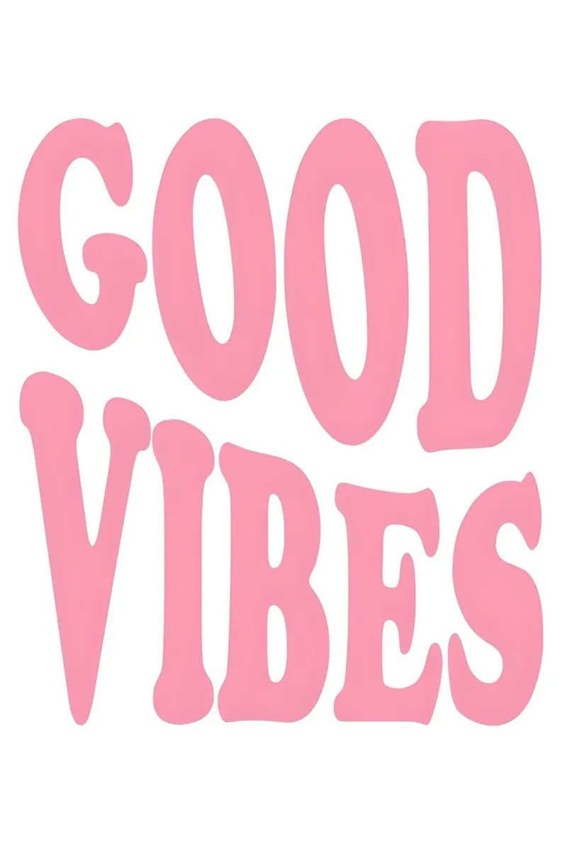 Poster Groovy Good Vibes - Stampa tipografica rosa retrò poster con telaio in alluminio da homdeco