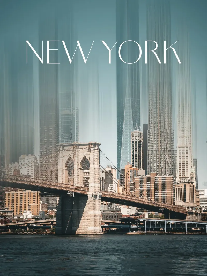 New York poster con telaio in alluminio da Flo Klein