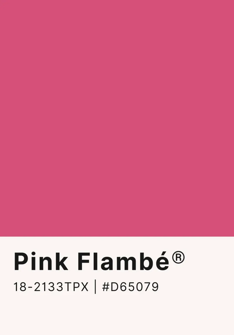 Pantone Pink Flambé - Farbblock Wandkunst Leinwand mit Schattenfugenrahmen von homdeco